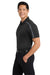 Port Authority K547 Mens Silk Touch Performance Moisture Wicking Short Sleeve Polo Shirt Black/Steel Grey Model Side