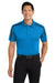 Port Authority K547 Mens Silk Touch Performance Moisture Wicking Short Sleeve Polo Shirt Brilliant Blue/Black Model Front