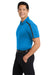 Port Authority K547 Mens Silk Touch Performance Moisture Wicking Short Sleeve Polo Shirt Brilliant Blue/Black Model Side