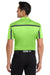 Port Authority K547 Mens Silk Touch Performance Moisture Wicking Short Sleeve Polo Shirt Lime Green/Steel Grey Model Back