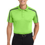 Port Authority Mens Silk Touch Performance Moisture Wicking Short Sleeve Polo Shirt - Lime Green/Steel Grey