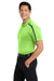 Port Authority K547 Mens Silk Touch Performance Moisture Wicking Short Sleeve Polo Shirt Lime Green/Steel Grey Model Side