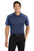 Port Authority K547 Mens Silk Touch Performance Moisture Wicking Short Sleeve Polo Shirt Navy Blue/Carolina Blue Model Front