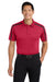 Port Authority K547 Mens Silk Touch Performance Moisture Wicking Short Sleeve Polo Shirt Red/Black Model Front