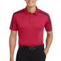 Port Authority Mens Silk Touch Performance Moisture Wicking Short Sleeve Polo Shirt - Red/Black