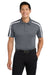 Port Authority K547 Mens Silk Touch Performance Moisture Wicking Short Sleeve Polo Shirt Steel Grey/White Model Front