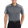 Port Authority Mens Silk Touch Performance Moisture Wicking Short Sleeve Polo Shirt - Steel Grey/White