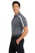 Port Authority K547 Mens Silk Touch Performance Moisture Wicking Short Sleeve Polo Shirt Steel Grey/White Model Side