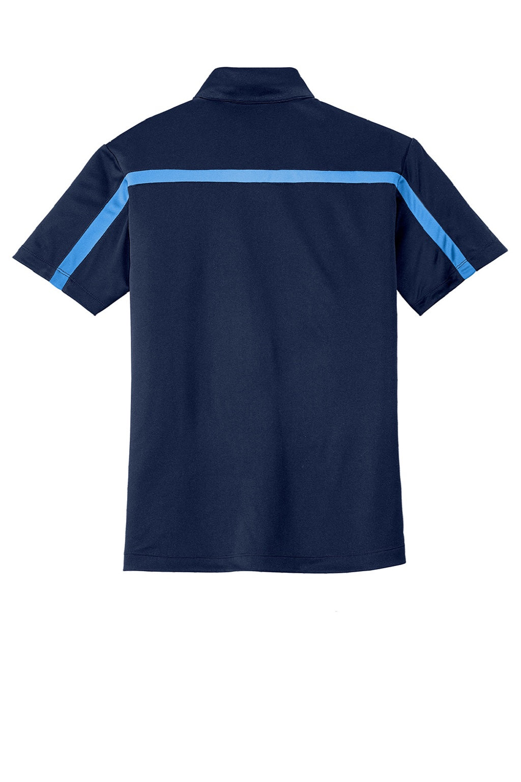 Port Authority K547 Mens Silk Touch Performance Moisture Wicking Short Sleeve Polo Shirt Navy Blue/Carolina Blue Flat Back