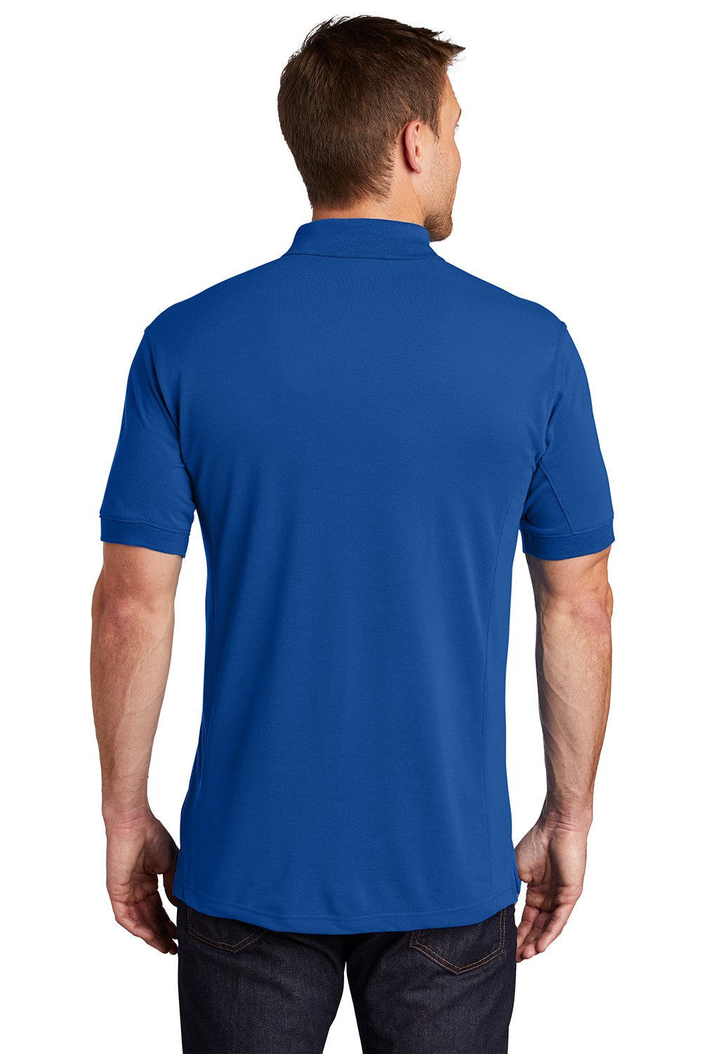 Port Authority K567 Mens 5-1 Performance Moisture Wicking Short Sleeve Polo Shirt Cobalt Blue Model Back