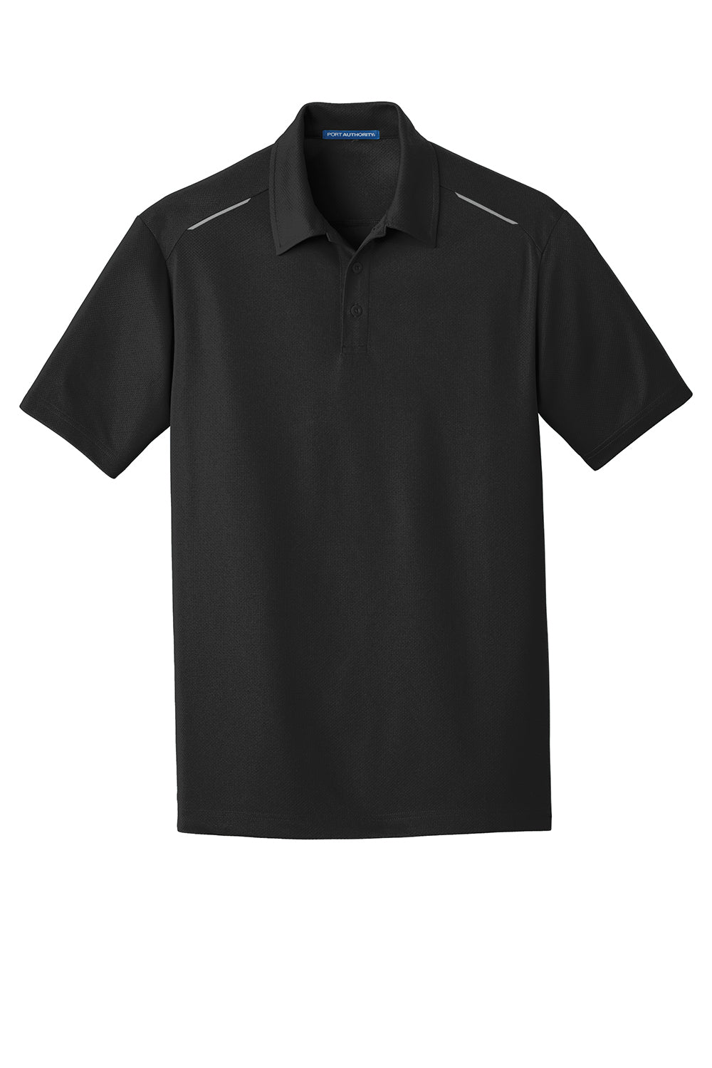 Port Authority K580 Mens Moisture Wicking Short Sleeve Polo Shirt Black Flat Front