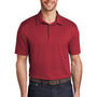 Port Authority Mens Moisture Wicking Short Sleeve Polo Shirt - Red/Black - Closeout