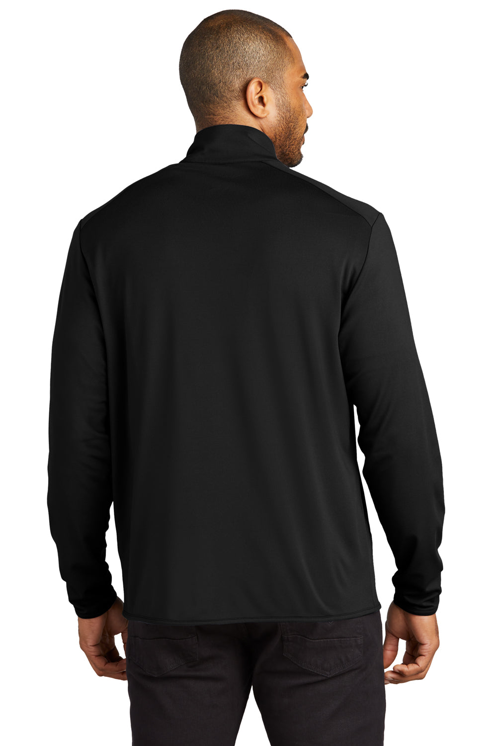 Port Authority K595 Mens Accord Stretch Fleece Moisture Wicking Full Zip Jacket Black Model Back