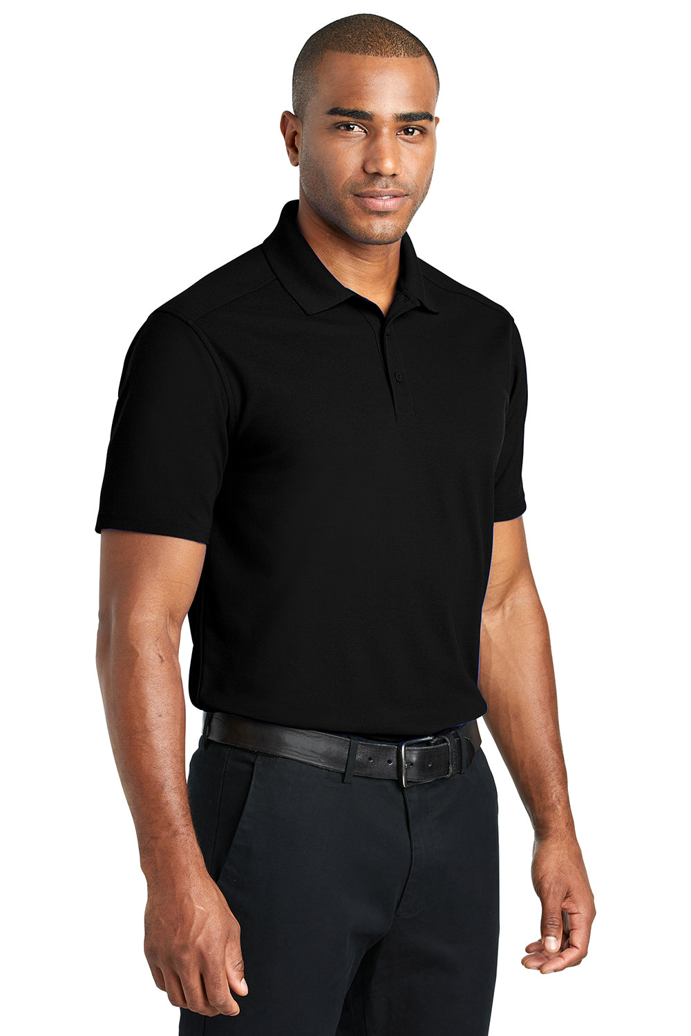 Port Authority K600 Mens EZPerformance Moisture Wicking Short Sleeve Polo Shirt Black Model 3q