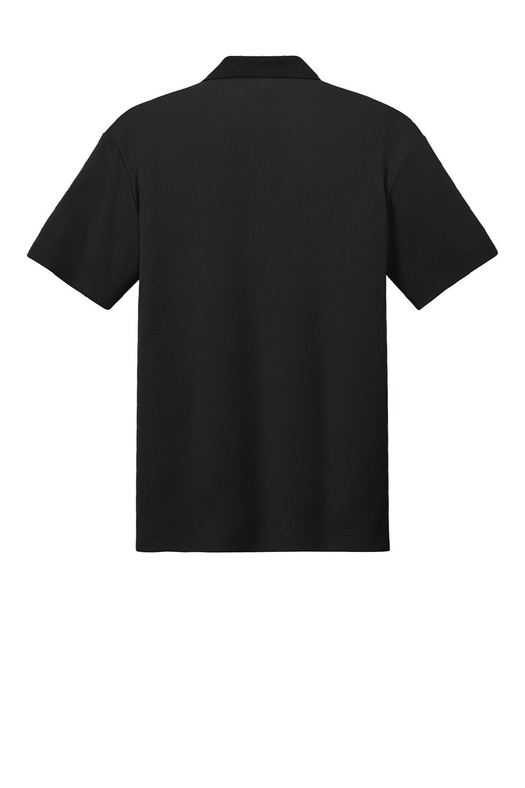 Port Authority K620 Mens Plaited Pique Short Sleeve Polo Shirt Deep Black Flat Back