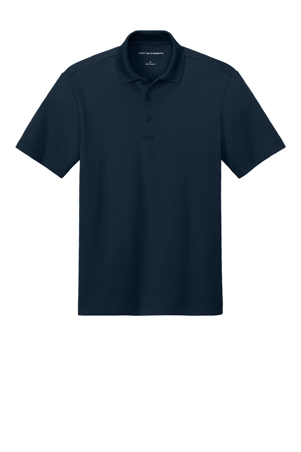Port Authority K620 Mens Plaited Pique Short Sleeve Polo Shirt Night Navy Blue Flat Front