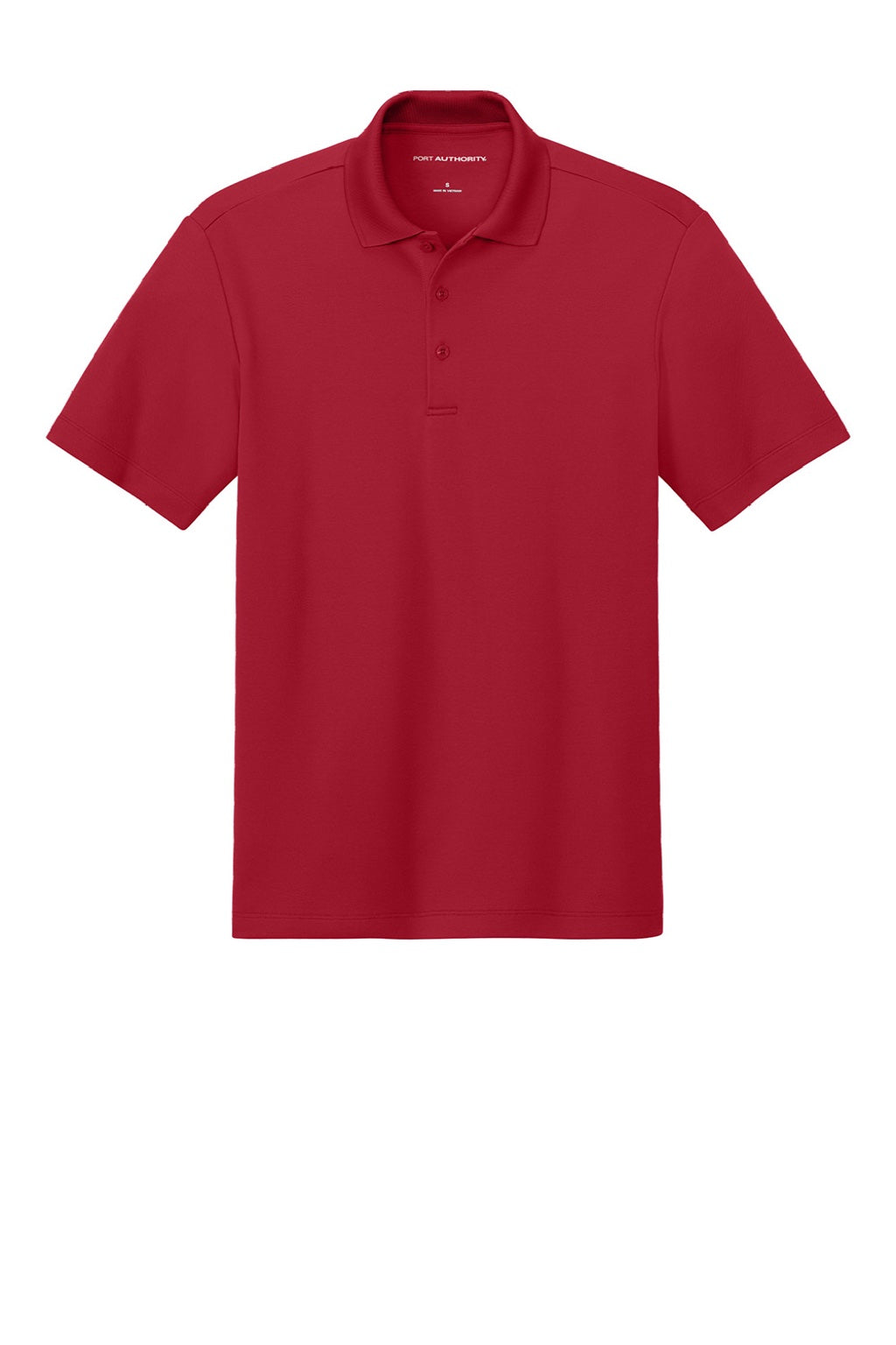 Port Authority K620 Mens Plaited Pique Short Sleeve Polo Shirt Rich Red Flat Front