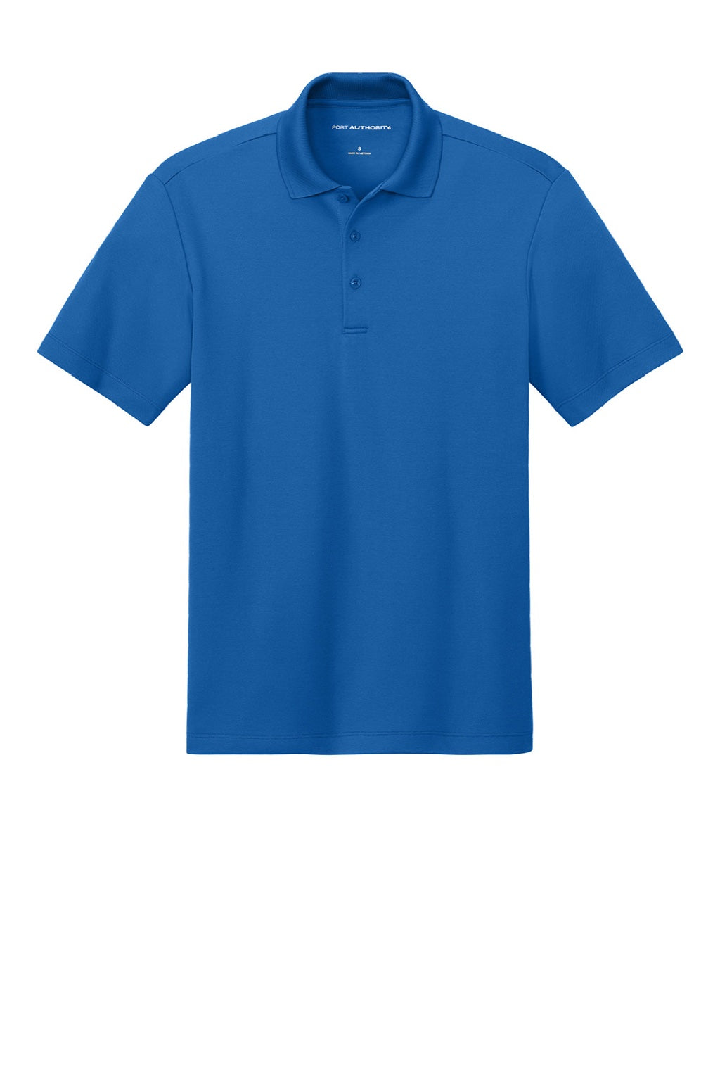 Port Authority K620 Mens Plaited Pique Short Sleeve Polo Shirt Strong Blue Flat Front