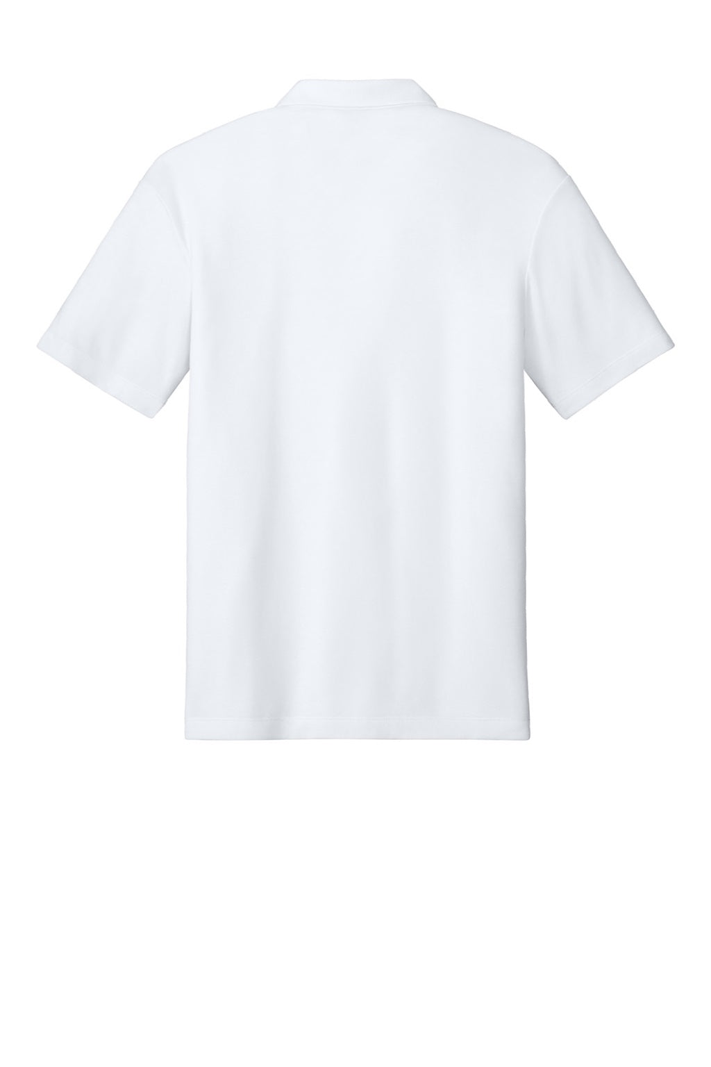 Port Authority K620 Mens Plaited Pique Short Sleeve Polo Shirt White Flat Back