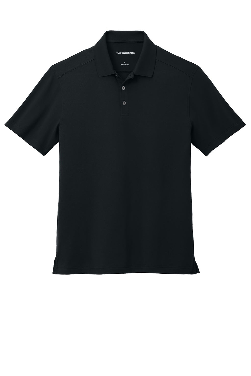 Port Authority K683 Mens City Easy Care Moisture Wicking Short Sleeve Polo Shirt Black Flat Front