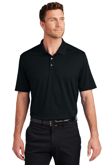 Port Authority K683 Mens City Easy Care Moisture Wicking Short Sleeve Polo Shirt Black Model Front