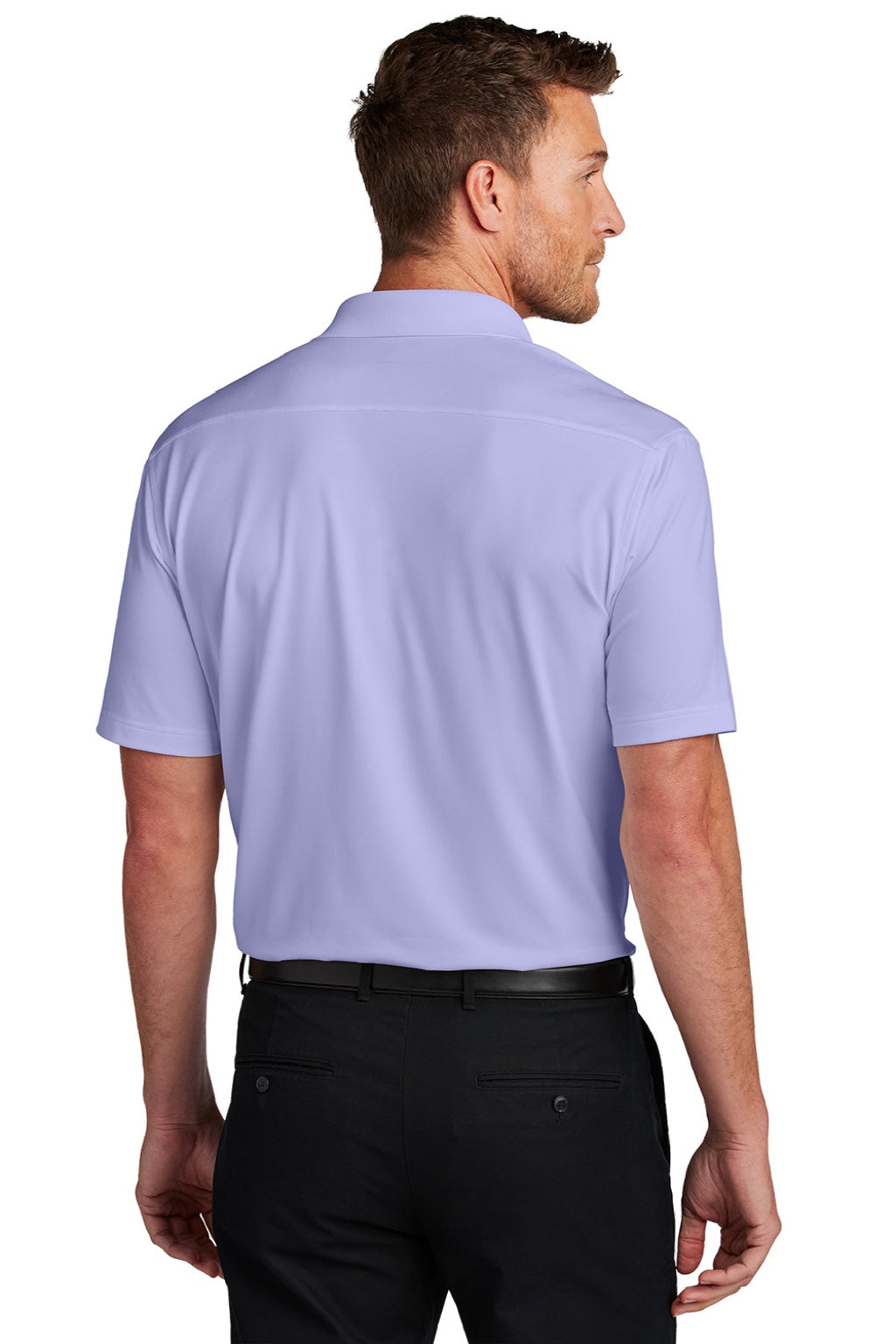Port Authority K683 Mens City Easy Care Moisture Wicking Short Sleeve Polo Shirt Bright Lavender Purple Model Back