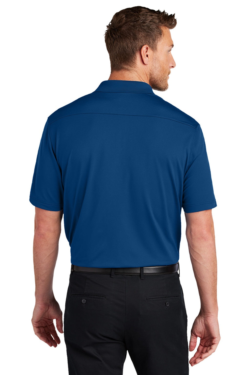 Port Authority K683 Mens City Easy Care Moisture Wicking Short Sleeve Polo Shirt True Blue Model Back