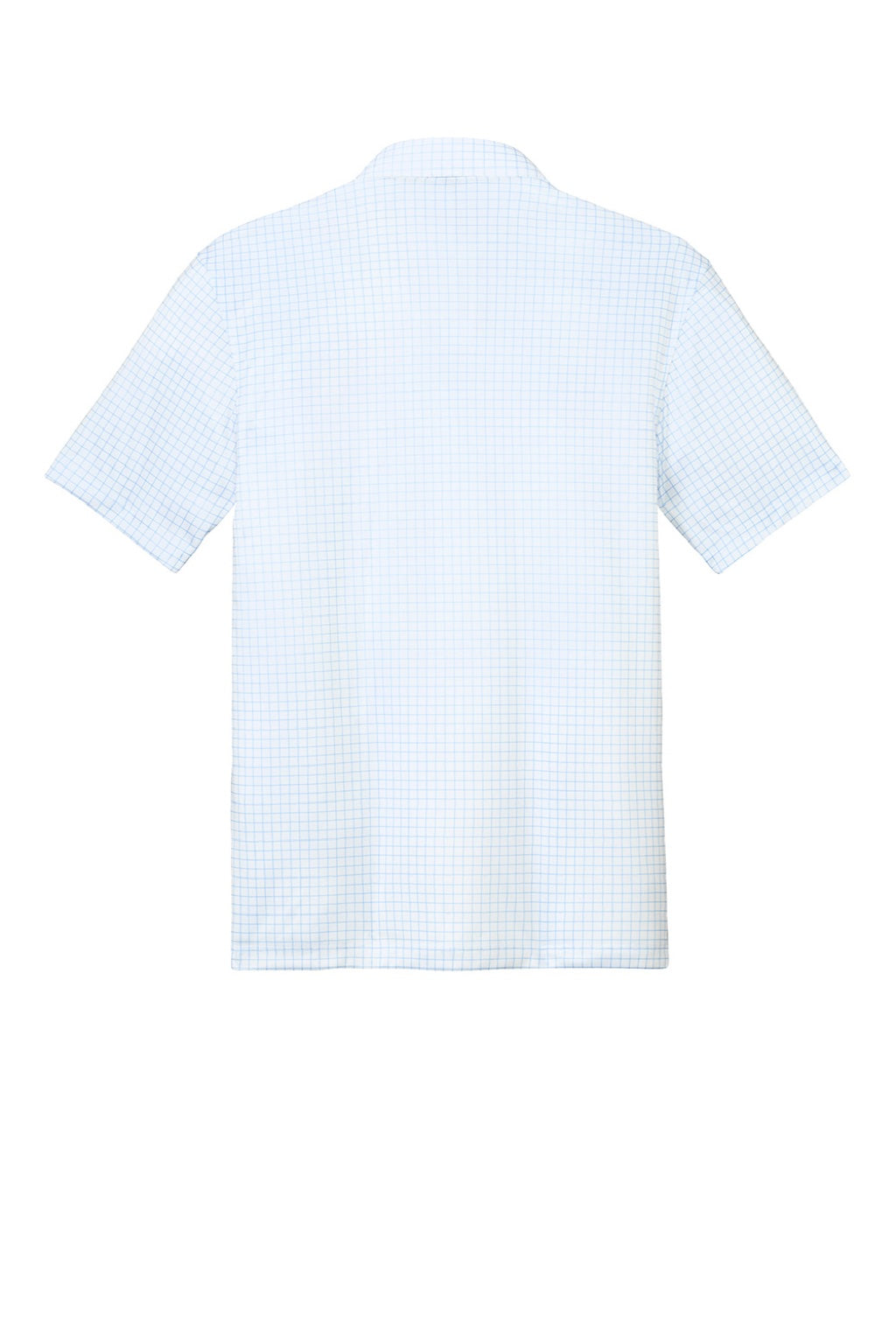 Port Authority K700 Mens Shirt Collar Short Sleeve Polo Shirt Cloud Blue Check Flat Back