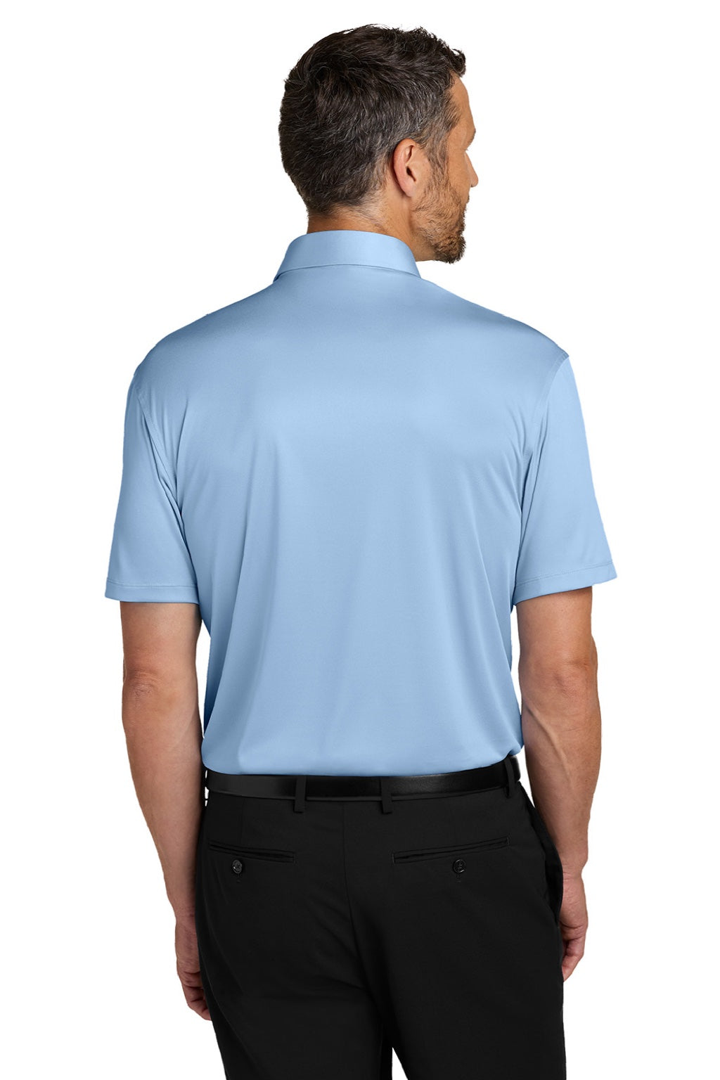 Port Authority K700 Mens Shirt Collar Short Sleeve Polo Shirt Cloud Blue Model Back