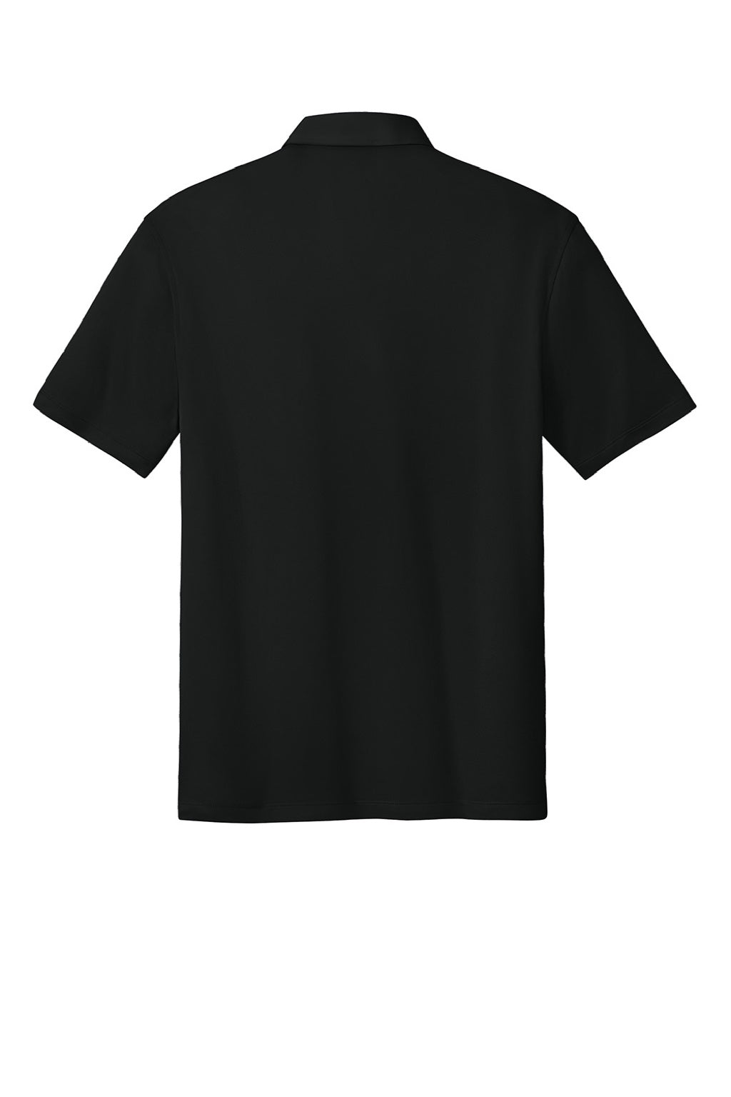 Port Authority K700 Mens Shirt Collar Short Sleeve Polo Shirt Deep Black Flat Back