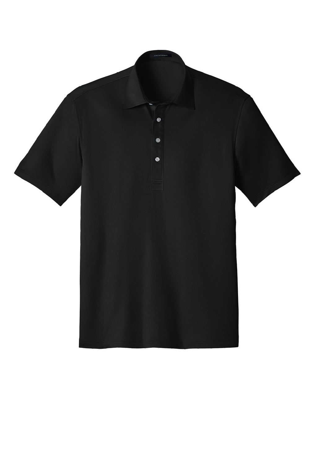 Port Authority K700 Mens Shirt Collar Short Sleeve Polo Shirt Deep Black Flat Front