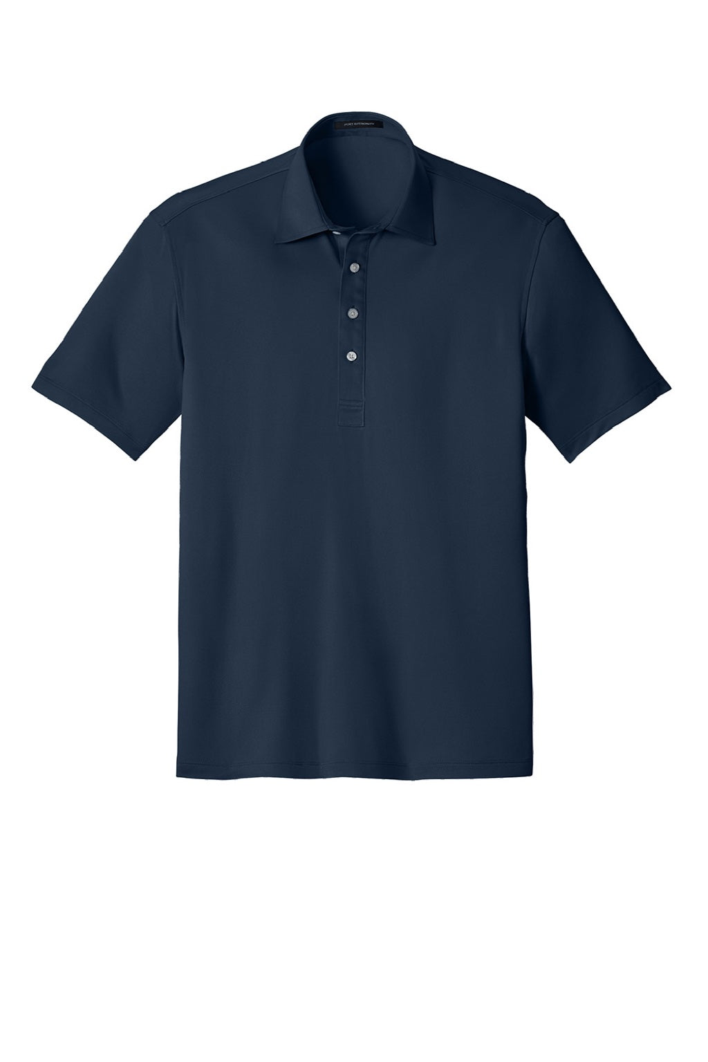 Port Authority K700 Mens Shirt Collar Short Sleeve Polo Shirt River Navy Blue Flat Front