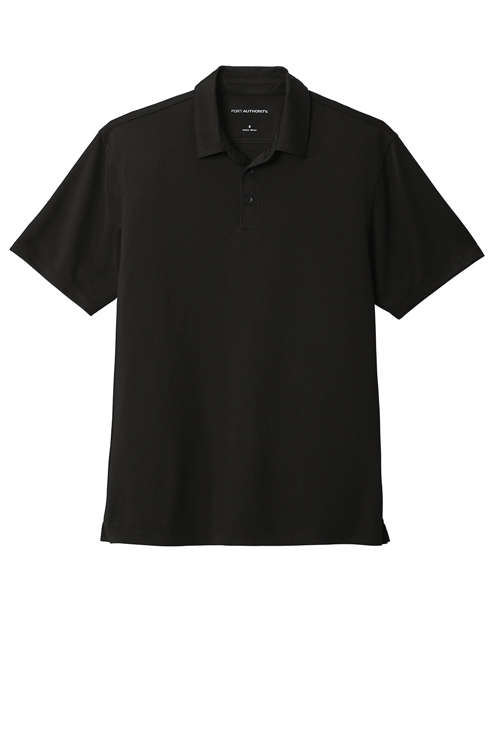 Port Authority K750 Mens Moisture Wicking Short Sleeve Polo Shirt Black Flat Front