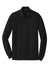 Port Authority K8000LS Mens Wrinkle Resistant Long Sleeve Polo Shirt Black Flat Front