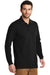 Port Authority K8000LS Mens Wrinkle Resistant Long Sleeve Polo Shirt Black Model 3q