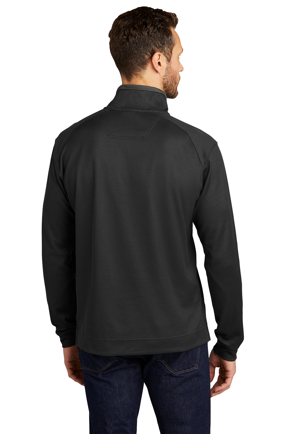 Port Authority K805 Mens 1/4 Zip Jacket Black Model Back