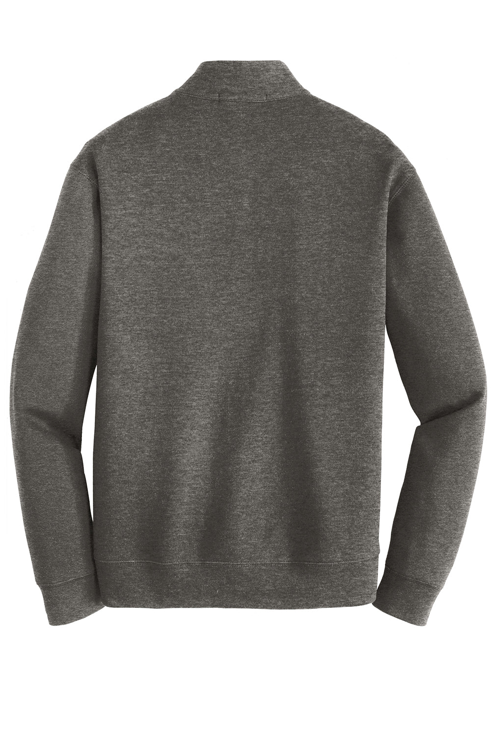 Port Authority K807 Mens 1/4 Zip Long Sleeve Sweater Heather Charcoal Grey Flat Back