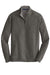 Port Authority K807 Mens 1/4 Zip Long Sleeve Sweater Heather Charcoal Grey Flat Front