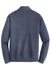 Port Authority K807 Mens 1/4 Zip Long Sleeve Sweater Heather Estate Blue Flat Back