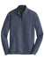 Port Authority K807 Mens 1/4 Zip Long Sleeve Sweater Heather Estate Blue Flat Front