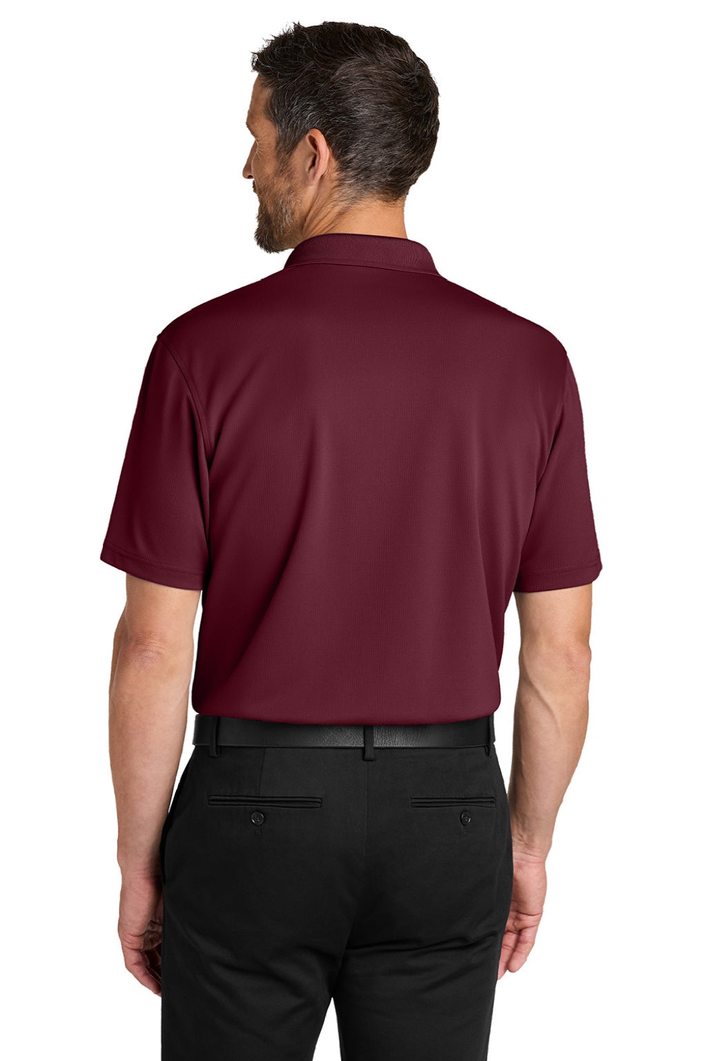 Port Authority K845 Mens Dry Zone Moisture Wicking Short Sleeve Polo Shirt Burgundy Model Back