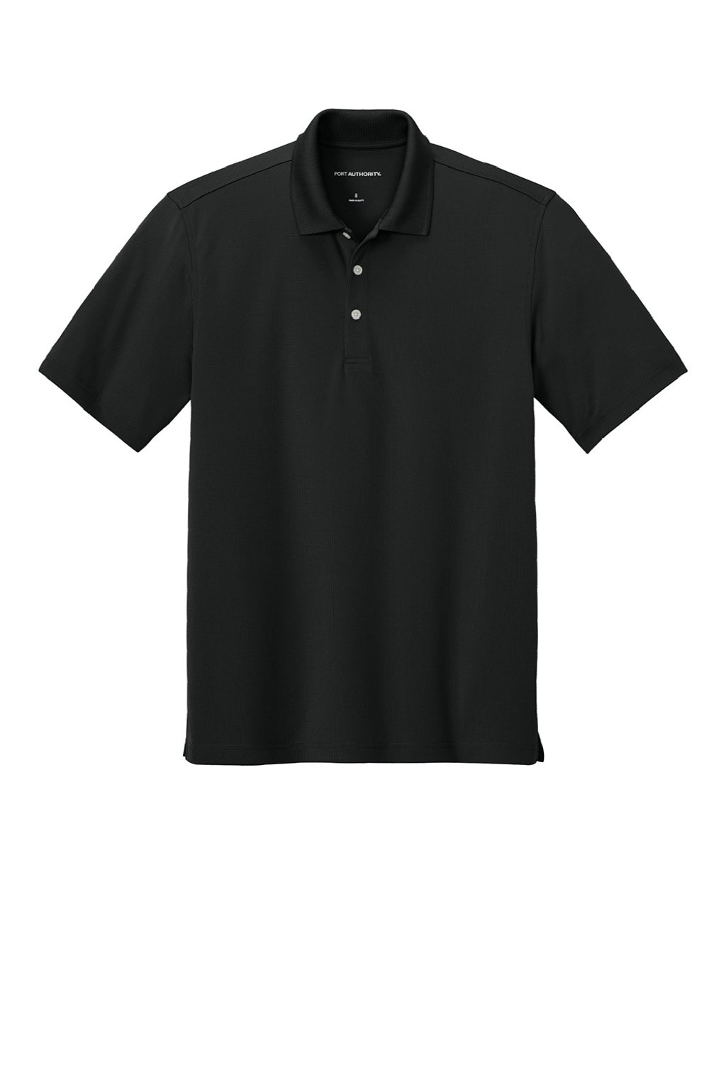 Port Authority K845 Mens Dry Zone Moisture Wicking Short Sleeve Polo Shirt Deep Black Flat Front