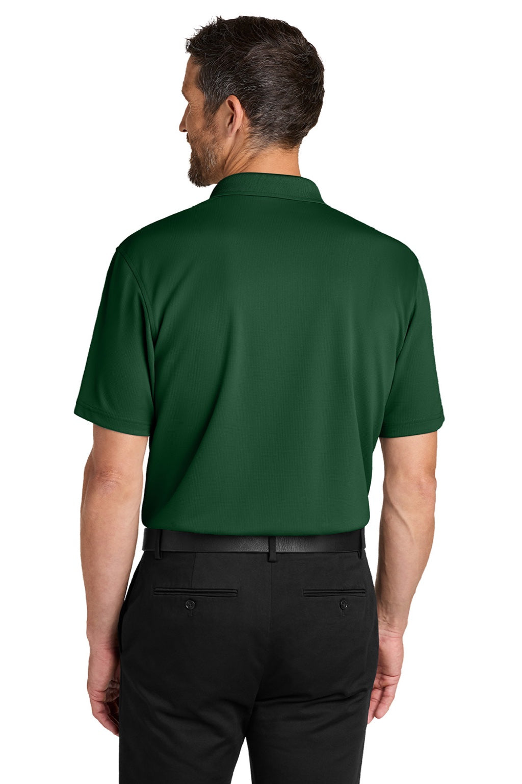 Port Authority K845 Mens Dry Zone Moisture Wicking Short Sleeve Polo Shirt Hunter Green Model Back