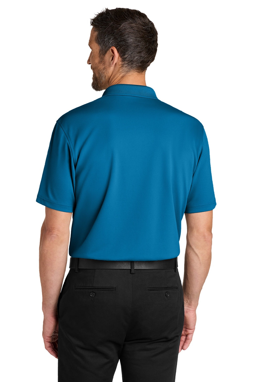 Port Authority K845 Mens Dry Zone Moisture Wicking Short Sleeve Polo Shirt Imperial Blue Model Back