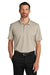 Port Authority K845 Mens Dry Zone Moisture Wicking Short Sleeve Polo Shirt Sahara Brown Model Front