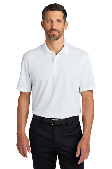 Port Authority K845 Mens Dry Zone Moisture Wicking Short Sleeve Polo Shirt White Model Front