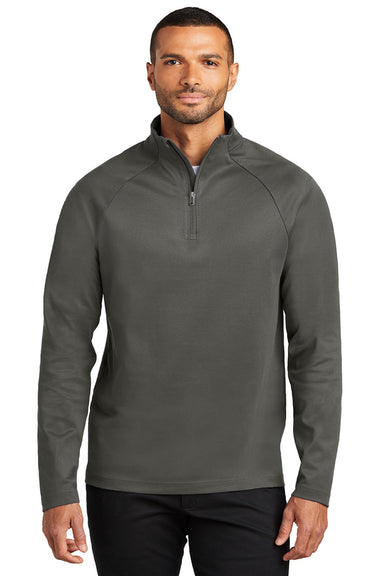 Port Authority K870 Mens C-FREE Cypress Snag Resistant 1/4 Zip Sweatshirt Steel Grey Model Front
