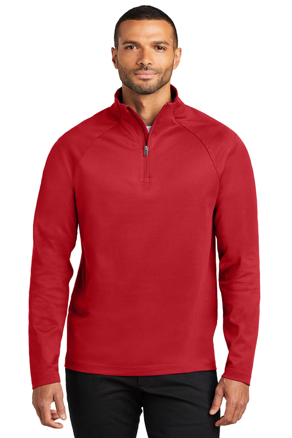 Port Authority K870 Mens C-FREE Cypress Snag Resistant 1/4 Zip Sweatshirt Rich Red Model Front