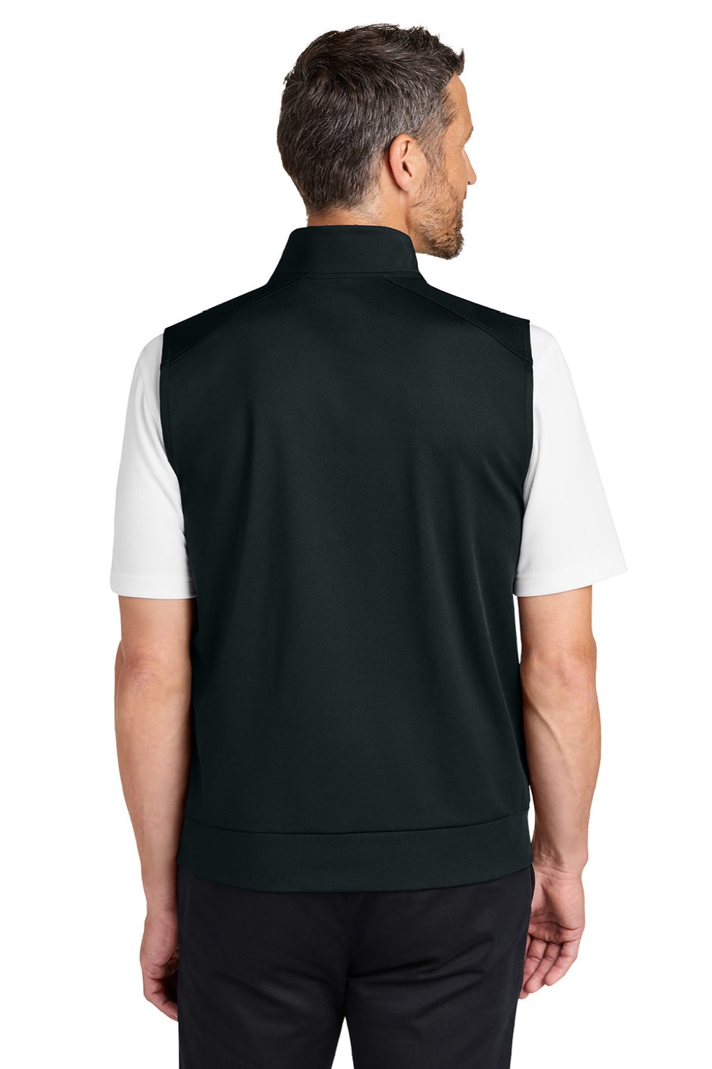 Port Authority K880V Mens C-FREE Double Knit 1/4 Zip Vest Deep Black Model Back