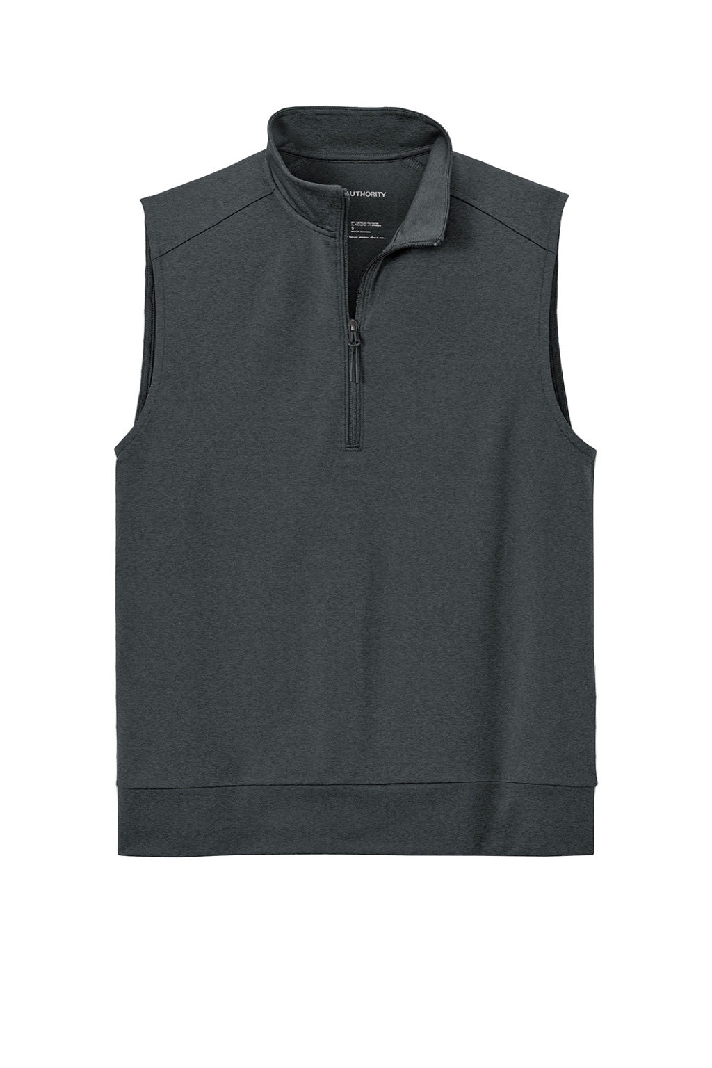 Port Authority K880V Mens C-FREE Double Knit 1/4 Zip Vest Heather Steel Grey Flat Front